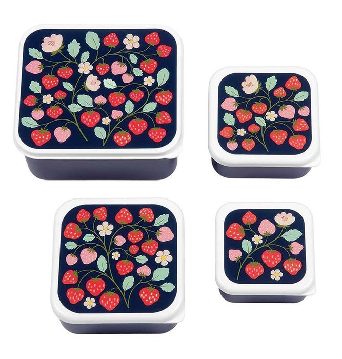 A Little Lovely Company Lunchbox Erdbeeren 4er-Set