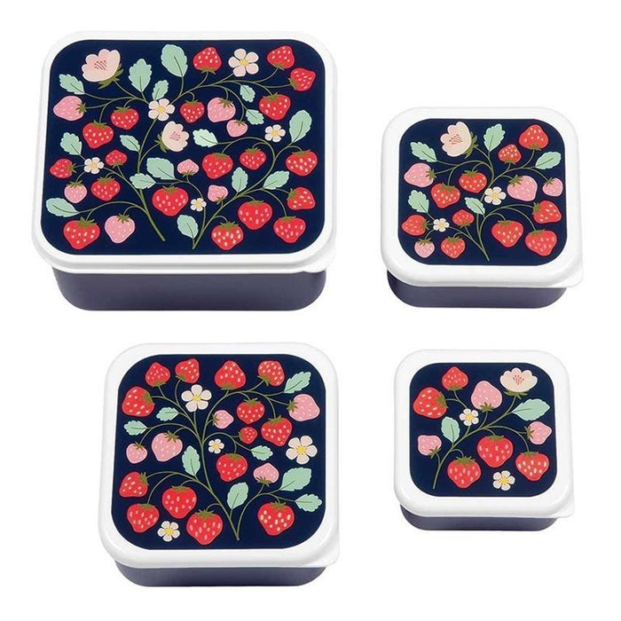 A Little Lovely Company Lunchbox Erdbeeren 4er-Set