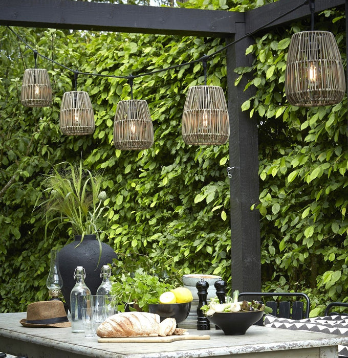 PR HOME Outdoor-Lichterkette aus Polyrattan