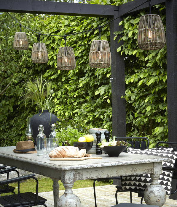 PR HOME Outdoor-Lichterkette aus Polyrattan