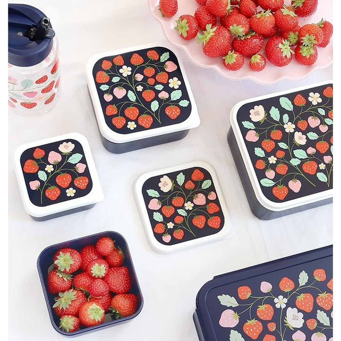 A Little Lovely Company Lunchbox Erdbeeren 4er-Set