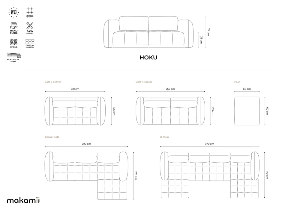 makamii Ecksofa Hoku rechts Chenille