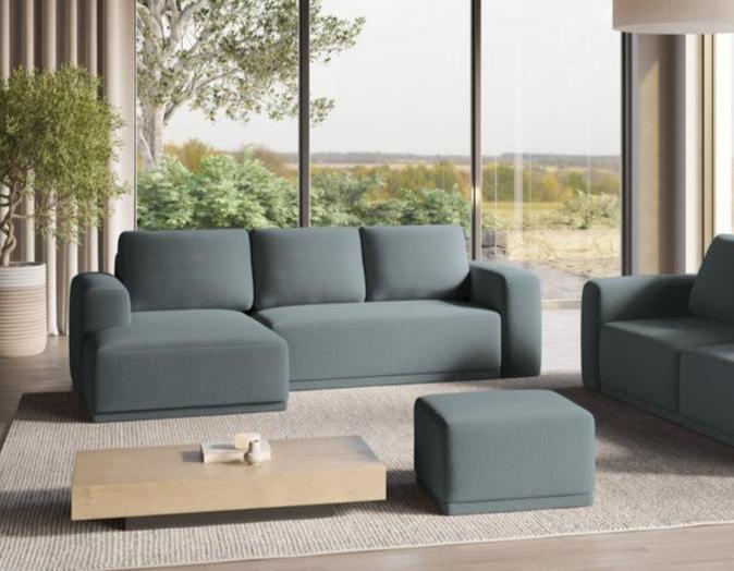 makamii Ecksofa Kaila mit Schlaffunktion links Chenille