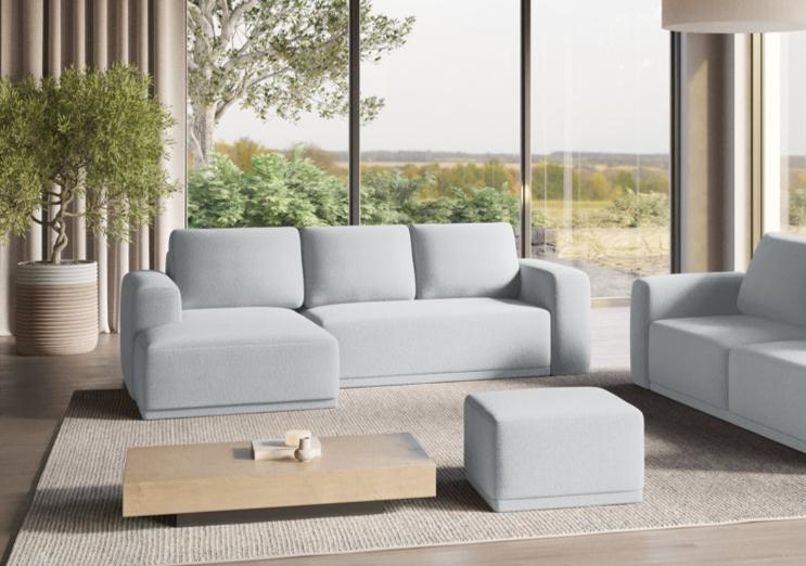 makamii Ecksofa Kaila mit Schlaffunktion links Chenille