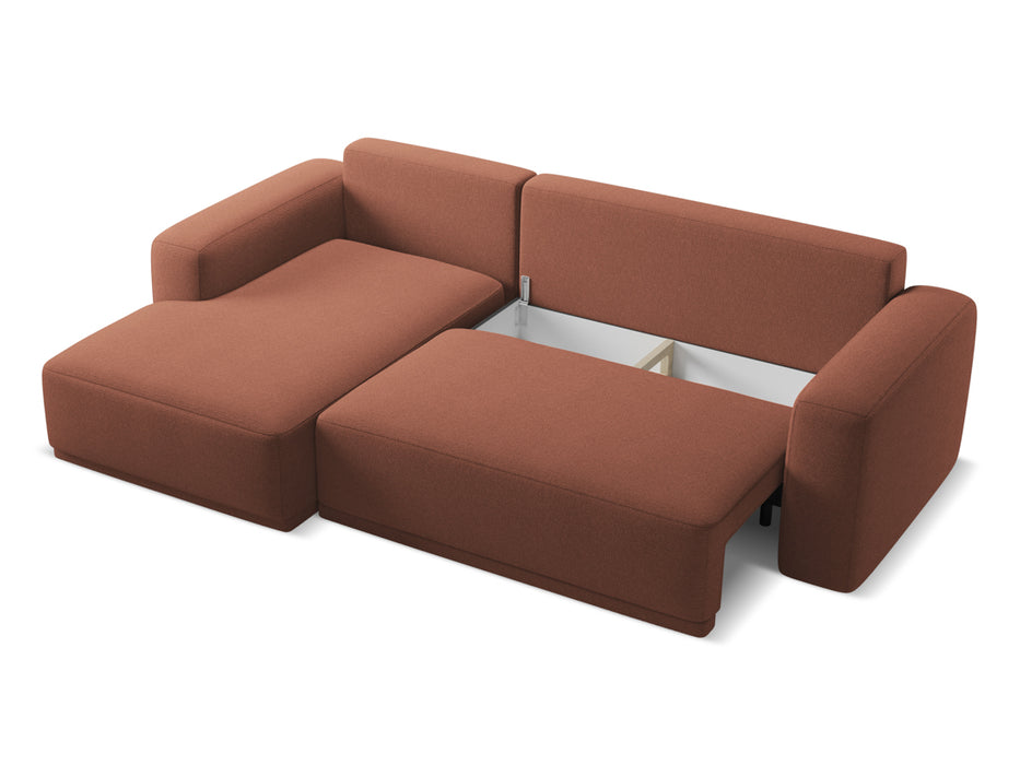 makamii Ecksofa Kaila mit Schlaffunktion links Chenille