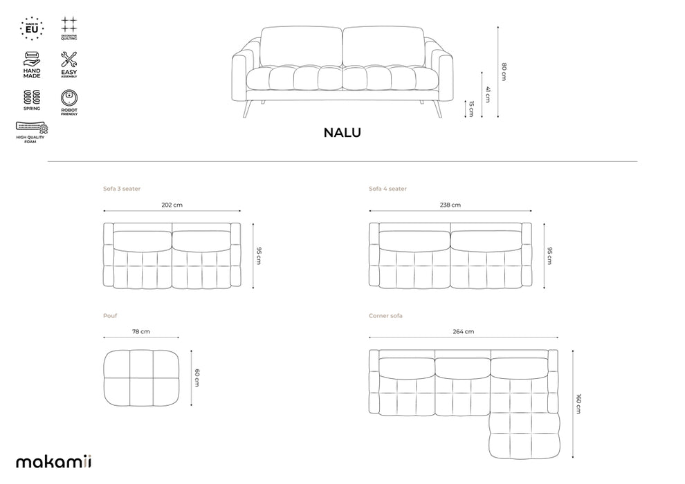 makamii Ecksofa Nalu rechts Chenille