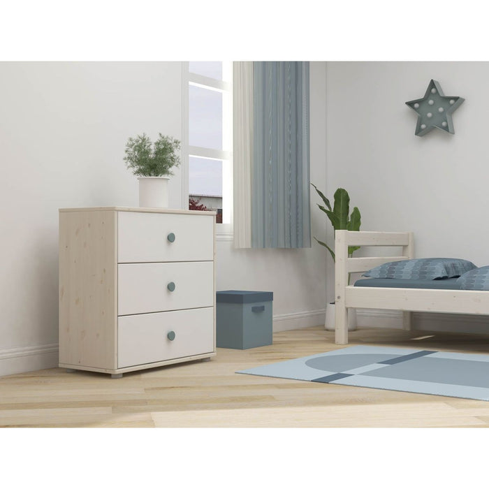 FLEXA Kinderkommode Chest Weiß mit Blau