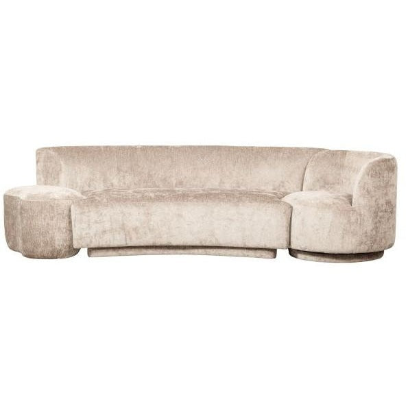 BePureHome Sofa Popular Chenille 2-Sitzer mit Sessel und Pouf