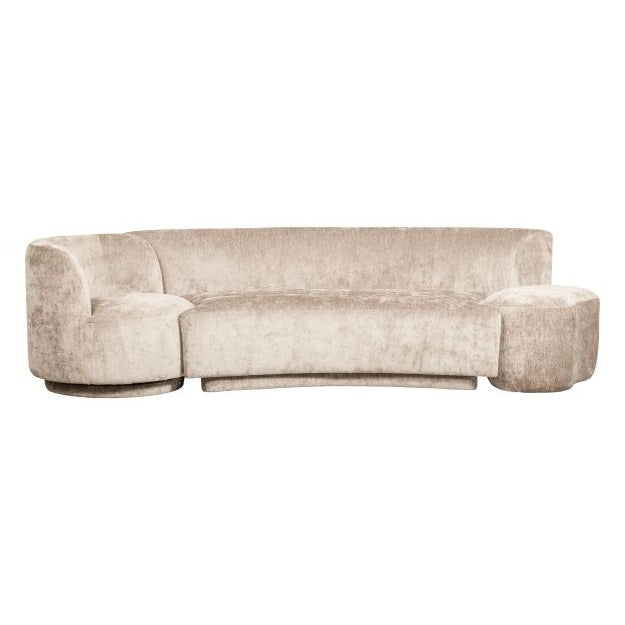 BePureHome Sofa Popular Chenille 2-Sitzer mit Sessel und Pouf