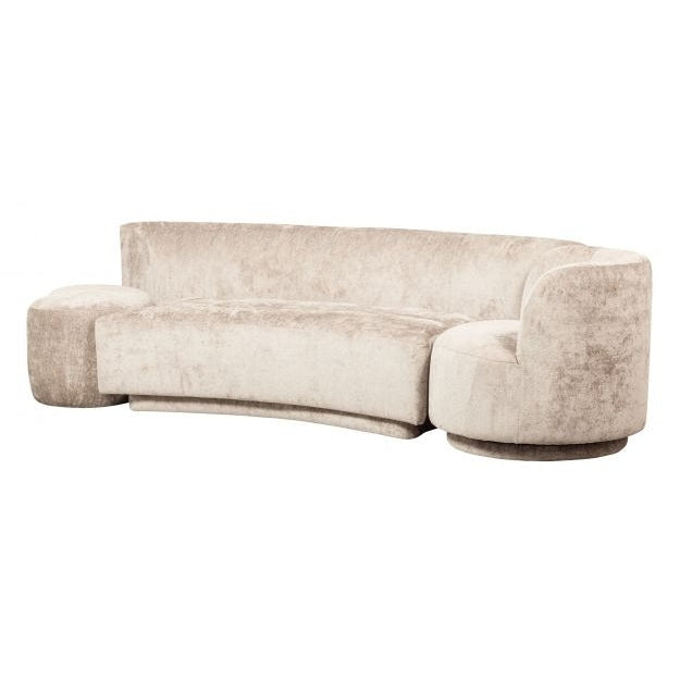 BePureHome Sofa Popular Chenille 2-Sitzer mit Sessel und Pouf