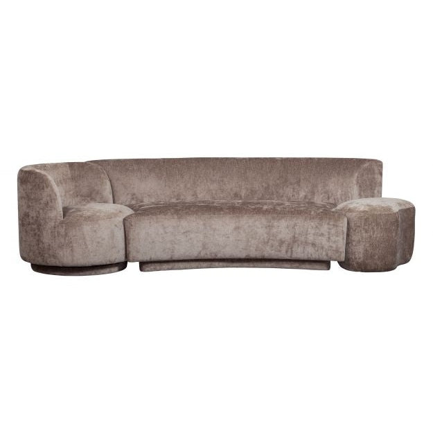 BePureHome Sofa Popular Chenille 2-Sitzer mit Sessel und Pouf