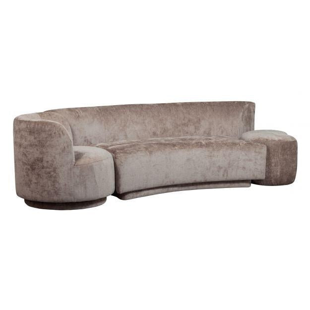 BePureHome Sofa Popular Chenille 2-Sitzer mit Sessel und Pouf