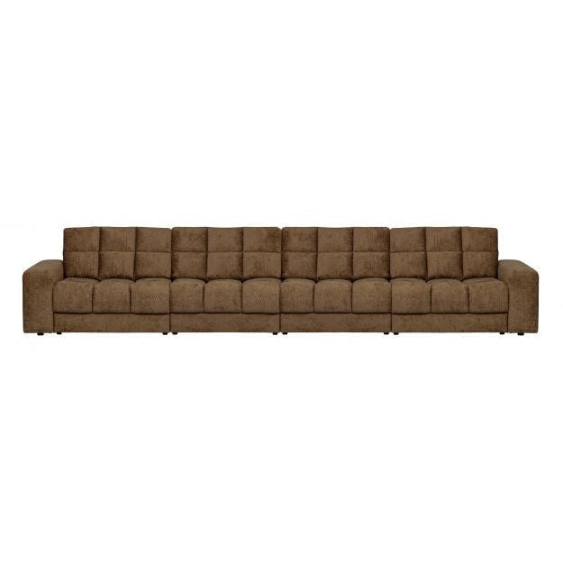 WOOOD Sofa Second Date 4-Sitzer Brassfarben Samt