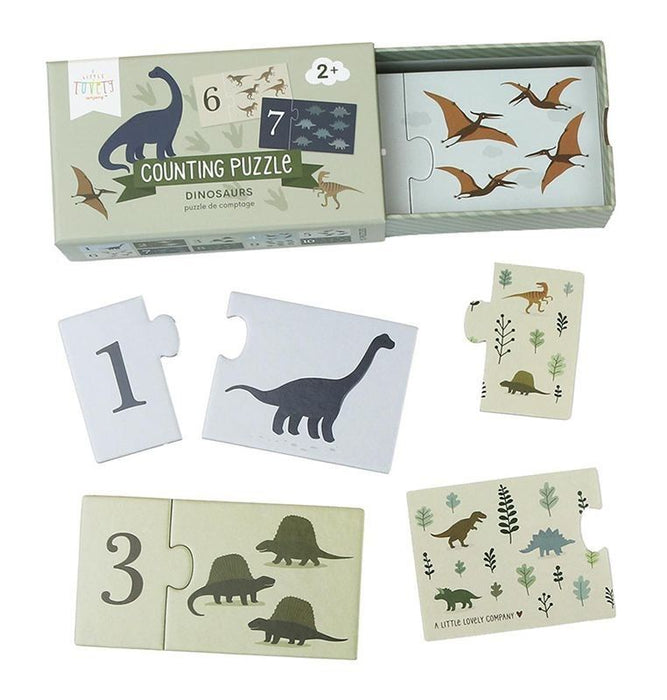 A Little Lovely Company Puzzle Dinosaurier Lerne zählen 1-10