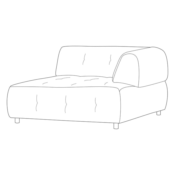 WOOOD Exclusive Modulsofa Louis Chaiselongue rechts Rippstoff Leaf