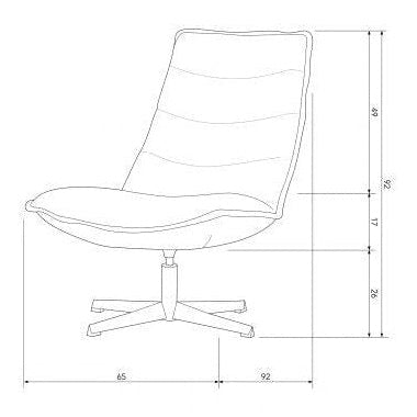 WOOOD Drehsessel Nika Lederoptik